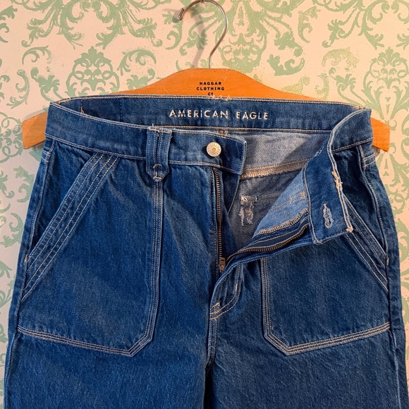 American Eagle Women’s Highest Rise 90’s Boyfriend Crop Denim, Dark Wash, 8R - Picture 4 of 9